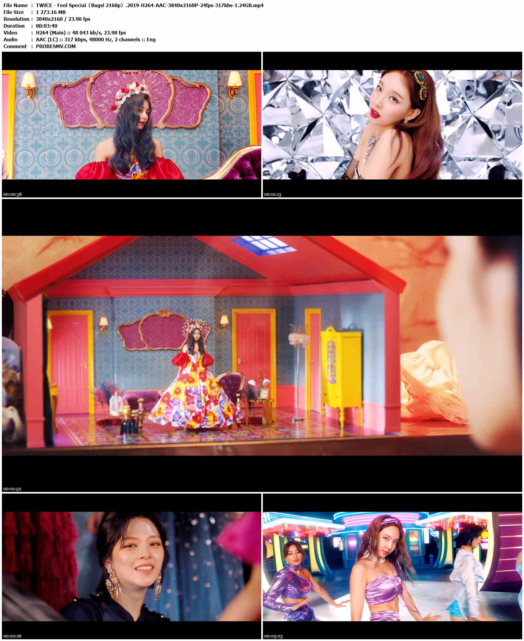 TWICE - Feel Special（Bugs! 2160p）.2019-H264-AAC-3840x2160P-24fps-317kbs-1.24GB官方MV_高清MV